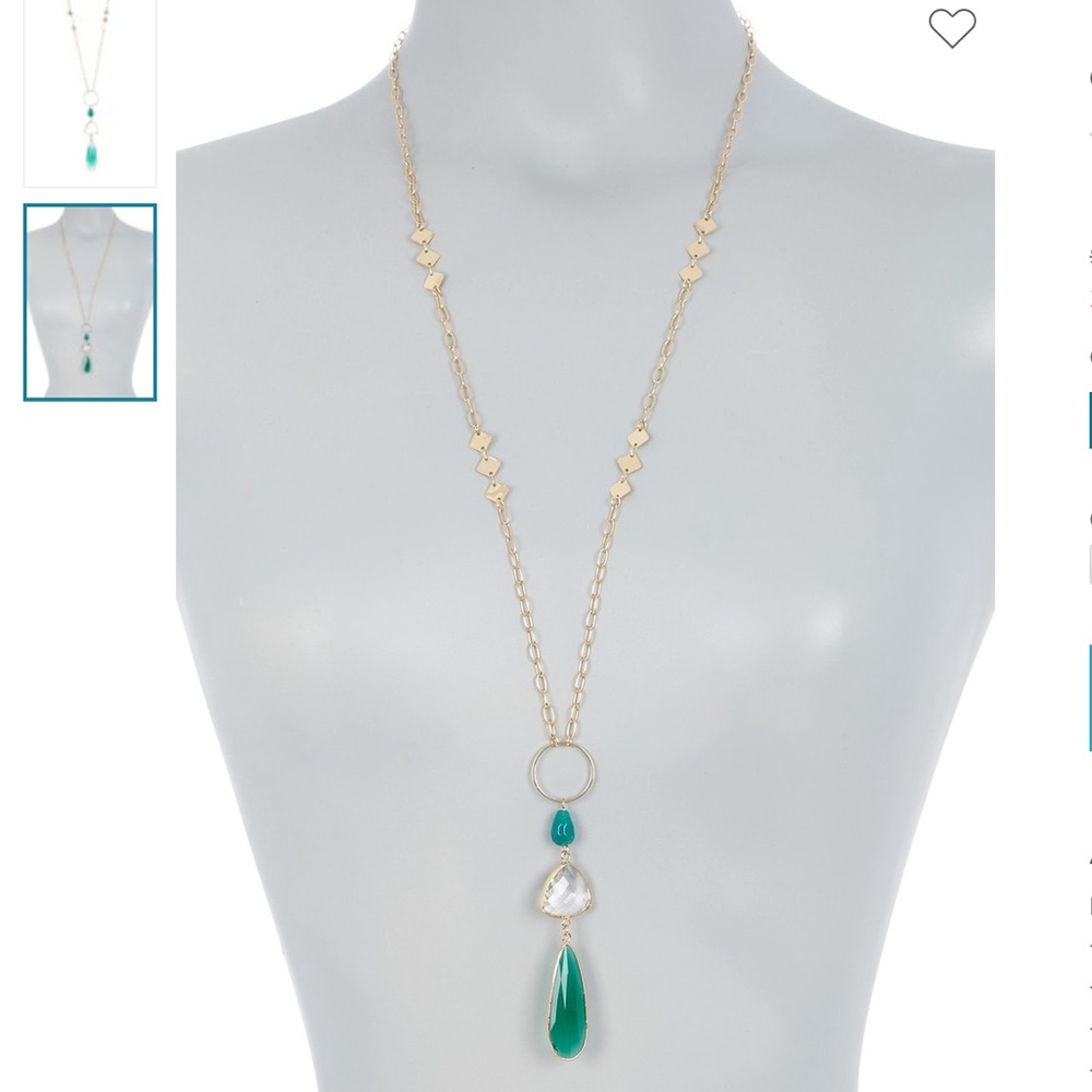 New Panacea Green Stone Y-Necklace